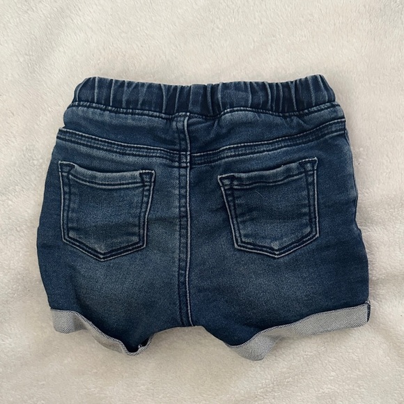 Dark Blue Cuffed Denim Shorts - Picture 2 of 3